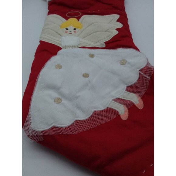 Pottery Barn Kids Claire Christmas Stocking Angel White Gown Holiday Quilted - Picture 6 of 12